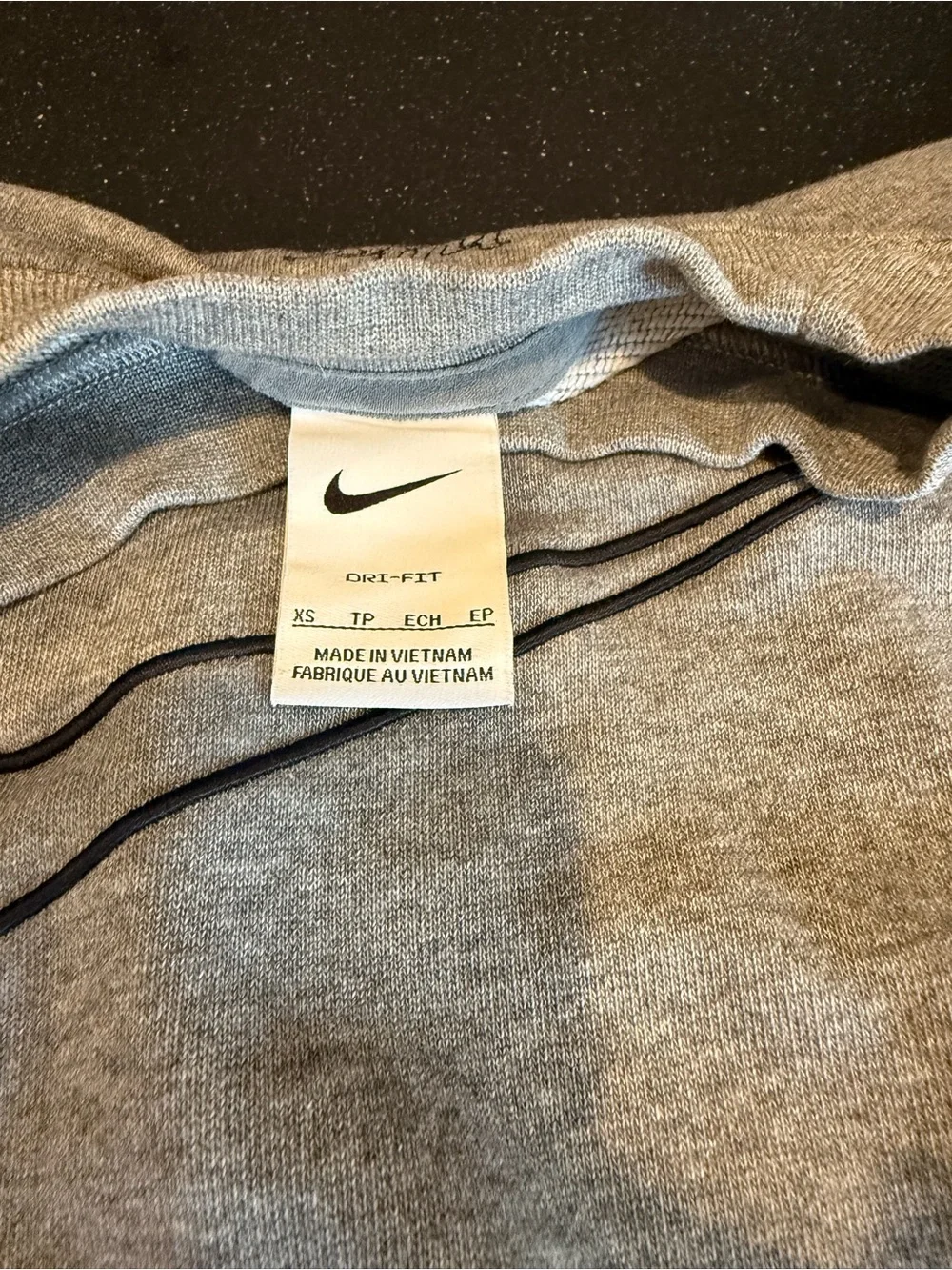 Nike Grey Dri-FIT Sweatshirt with Black Swoosh Tag